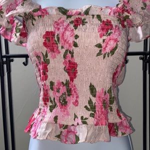 NEW!!! SUGAR & LIPS FLORAL OFF THE SHOULDER TOP NWT!!💗💗💗